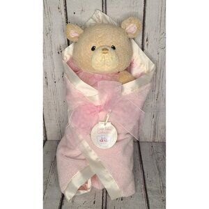 12" NWT Baby Gund Bear Tales Tan & Pink Teddy Bear Plush Blanket Stuffed Animal